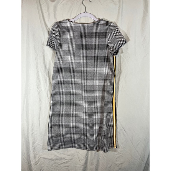 Wonder Nation Plaid Tunic Dress Girls XL 14 16 Black White Yellow Side Stripe - Picture 3 of 3